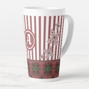 Artdeco-Blume im Retro-Stil mit Monogramm Milchtasse