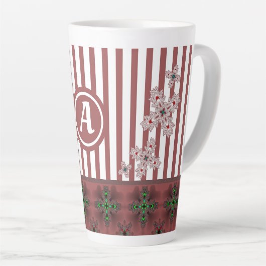 Artdeco-Blume im Retro-Stil mit Monogramm Milchtasse (Rechte Ecke)
