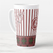 Artdeco-Blume im Retro-Stil mit Monogramm Milchtasse (Linke Ecke)