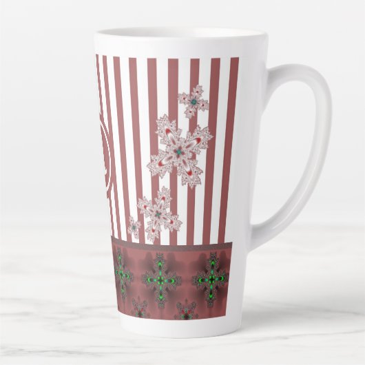 Artdeco-Blume im Retro-Stil mit Monogramm Milchtasse (Rechts)