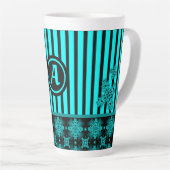 Artdeco-Blume im Retro-Stil mit Monogramm Milchtasse (Rechte Ecke)