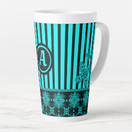 Artdeco-Blume im Retro-Stil mit Monogramm Milchtasse