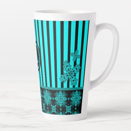 Artdeco-Blume im Retro-Stil mit Monogramm Milchtasse (Rechts)