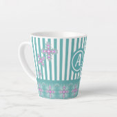 Artdeco-Blume im Retro-Stil mit Monogramm Milchtasse (Linke Ecke)