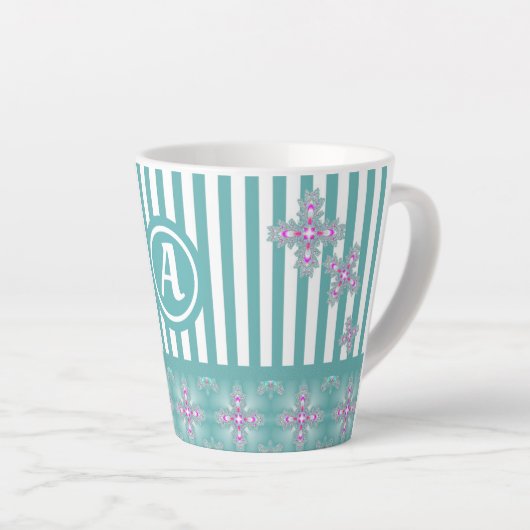 Artdeco-Blume im Retro-Stil mit Monogramm Milchtasse (Rechte Ecke)