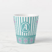 Artdeco-Blume im Retro-Stil mit Monogramm Milchtasse (Vorderseite)