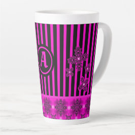 Artdeco-Blume im Retro-Stil mit Monogramm Milchtasse