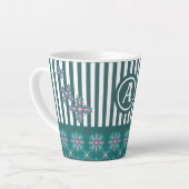 Artdeco-Blume im Retro-Stil mit Monogramm Milchtasse (Linke Ecke)