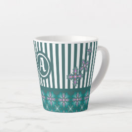 Artdeco-Blume im Retro-Stil mit Monogramm Milchtasse