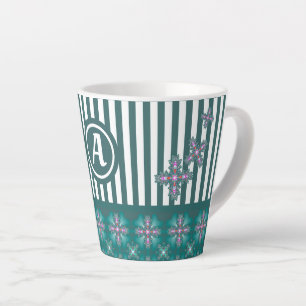 Artdeco-Blume im Retro-Stil mit Monogramm Milchtasse