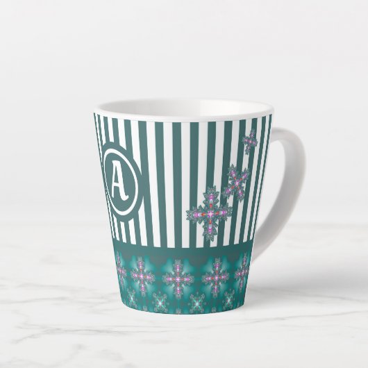 Artdeco-Blume im Retro-Stil mit Monogramm Milchtasse (Rechte Ecke)