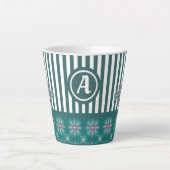 Artdeco-Blume im Retro-Stil mit Monogramm Milchtasse (Vorderseite)
