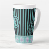 Artdeco-Blume im Retro-Stil mit Monogramm Milchtasse (Rechte Ecke)