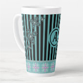 Artdeco-Blume im Retro-Stil mit Monogramm Milchtasse (Linke Ecke)