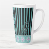 Artdeco-Blume im Retro-Stil mit Monogramm Milchtasse (Rechts)