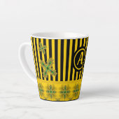 Artdeco-Blume im Retro-Stil mit Monogramm Milchtasse (Linke Ecke)