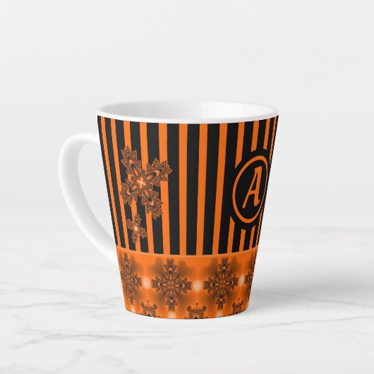 Artdeco-Blume im Retro-Stil mit Monogramm Milchtasse (Linke Ecke)