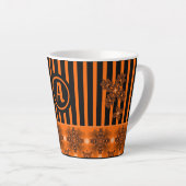 Artdeco-Blume im Retro-Stil mit Monogramm Milchtasse (Rechte Ecke)