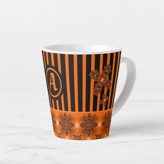 Artdeco-Blume im Retro-Stil mit Monogramm Milchtasse (Rechte Ecke)