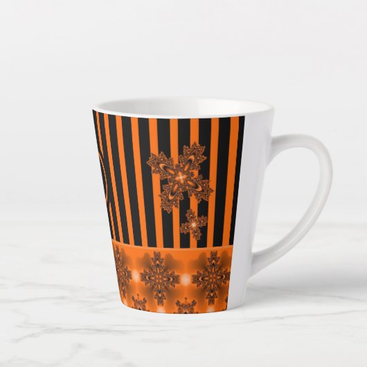 Artdeco-Blume im Retro-Stil mit Monogramm Milchtasse (Rechts)