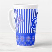 Artdeco-Blume im Retro-Stil mit Monogramm Milchtasse (Linke Ecke)