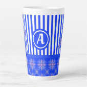 Artdeco-Blume im Retro-Stil mit Monogramm Milchtasse (Vorderseite)