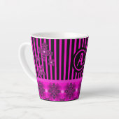 Artdeco-Blume im Retro-Stil mit Monogramm Milchtasse (Linke Ecke)