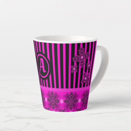 Artdeco-Blume im Retro-Stil mit Monogramm Milchtasse (Rechte Ecke)