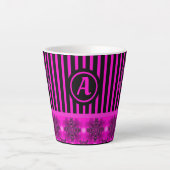 Artdeco-Blume im Retro-Stil mit Monogramm Milchtasse (Vorderseite)