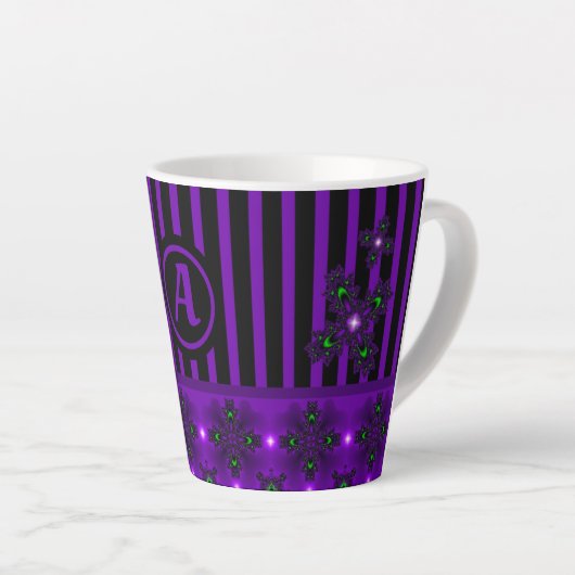 Artdeco-Blume im Retro-Stil mit Monogramm Milchtasse (Rechte Ecke)