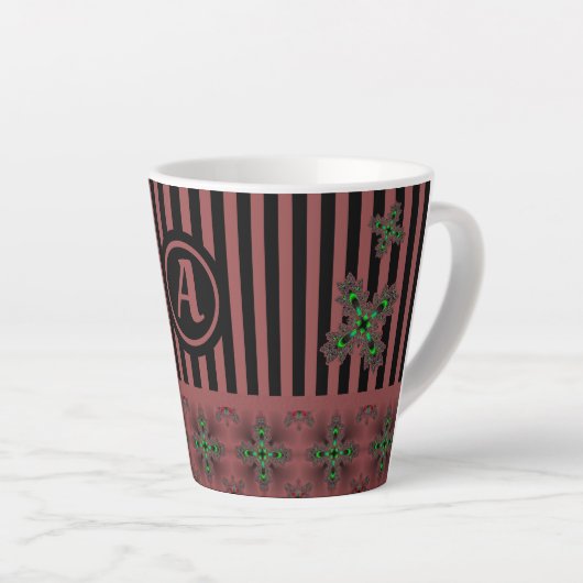 Artdeco-Blume im Retro-Stil mit Monogramm Milchtasse (Rechte Ecke)