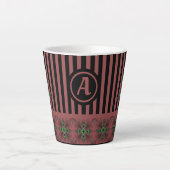 Artdeco-Blume im Retro-Stil mit Monogramm Milchtasse (Vorderseite)