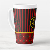 Artdeco-Blume im Retro-Stil mit Monogramm Milchtasse (Linke Ecke)