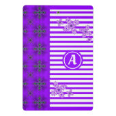 Artdeco-Blume im Retro-Stil mit Monogramm Mini Klemmbrett (Rückseite)