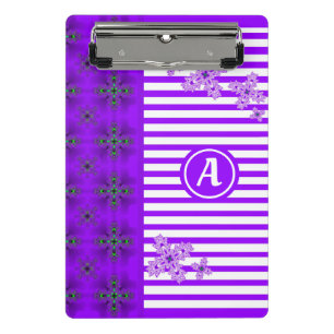 Artdeco-Blume im Retro-Stil mit Monogramm Mini Klemmbrett