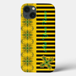Artdeco-Blume im Retro-Stil , Name hinzufügen Case-Mate iPhone Hülle