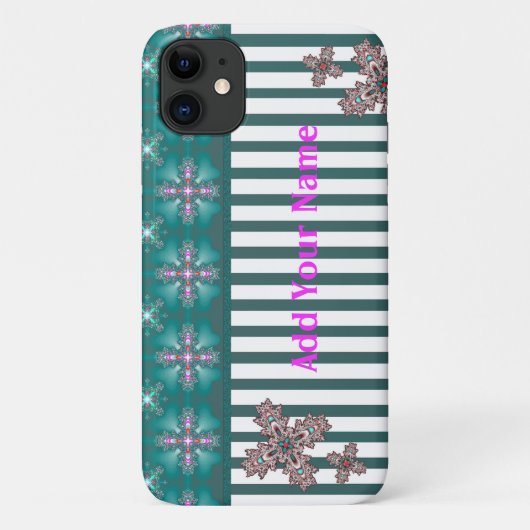 Artdeco-Blume im Retro-Stil , Name hinzufügen Case-Mate iPhone Hülle (Rückseite)