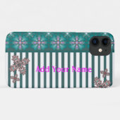 Artdeco-Blume im Retro-Stil , Name hinzufügen Case-Mate iPhone Hülle (Rückseite (Horizontal))