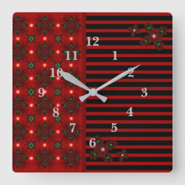 Artdeco-Blume im Retro-Stil Quadratische Wanduhr