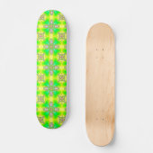 Artdeco-Blume im Retro-Stil Skateboard (Vorderseite)