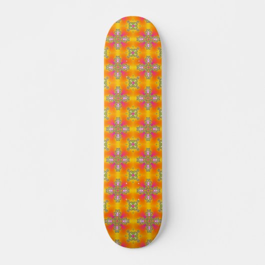 Artdeco-Blume im Retro-Stil Skateboard (Vorne)