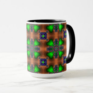 Artdeco-Blume im Retro-Stil Tasse