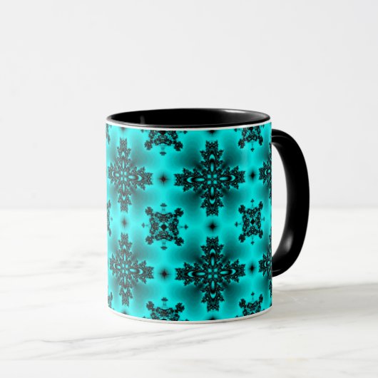 Artdeco-Blume im Retro-Stil Tasse (VorderseiteRechts)