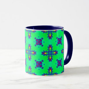 Artdeco-Blume im Retro-Stil Tasse