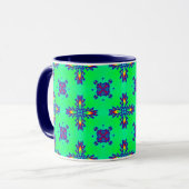 Artdeco-Blume im Retro-Stil Tasse (Vorderseite Links)