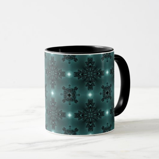 Artdeco-Blume im Retro-Stil Tasse (VorderseiteRechts)