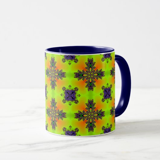 Artdeco-Blume im Retro-Stil Tasse (VorderseiteRechts)