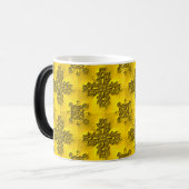 Artdeco-Blume im Retro-Stil Verwandlungstasse (Vorderseite Links)