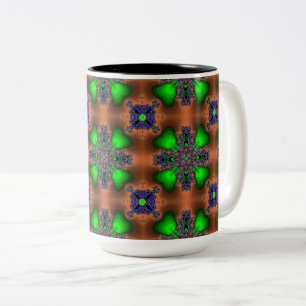 Artdeco-Blume im Retro-Stil Zweifarbige Tasse