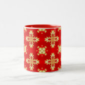Artdeco-Blume im Retro-Stil Zweifarbige Tasse (Mittel)